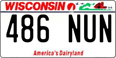 WI license plate 486NUN