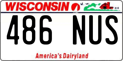 WI license plate 486NUS