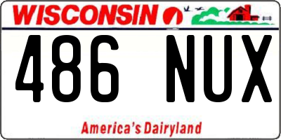 WI license plate 486NUX