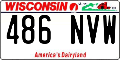 WI license plate 486NVW