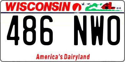 WI license plate 486NWO