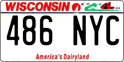 WI license plate 486NYC