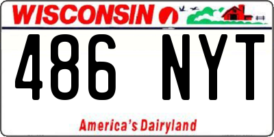 WI license plate 486NYT