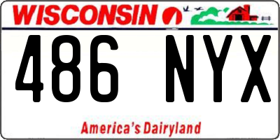 WI license plate 486NYX