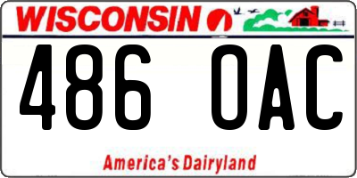 WI license plate 486OAC