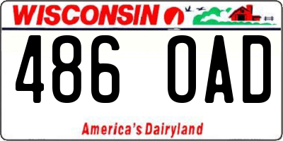 WI license plate 486OAD