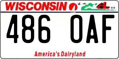 WI license plate 486OAF