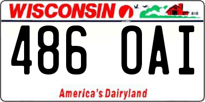 WI license plate 486OAI