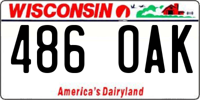 WI license plate 486OAK