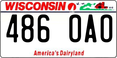 WI license plate 486OAO