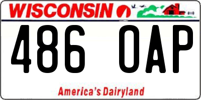WI license plate 486OAP