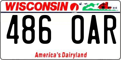 WI license plate 486OAR