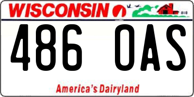 WI license plate 486OAS