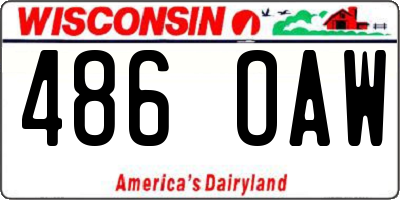 WI license plate 486OAW