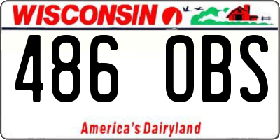 WI license plate 486OBS