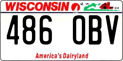 WI license plate 486OBV