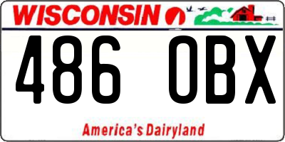 WI license plate 486OBX