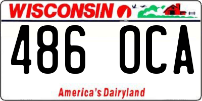 WI license plate 486OCA