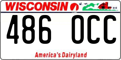 WI license plate 486OCC