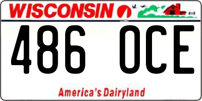 WI license plate 486OCE