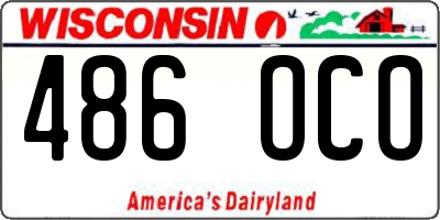 WI license plate 486OCO