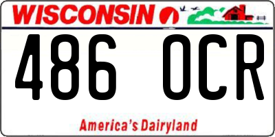 WI license plate 486OCR