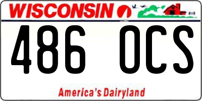 WI license plate 486OCS