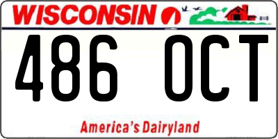 WI license plate 486OCT