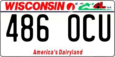 WI license plate 486OCU