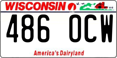 WI license plate 486OCW