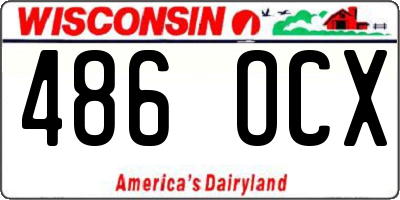 WI license plate 486OCX