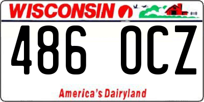 WI license plate 486OCZ