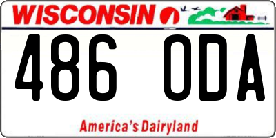 WI license plate 486ODA