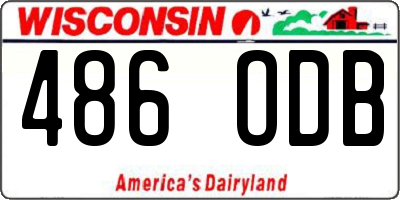 WI license plate 486ODB