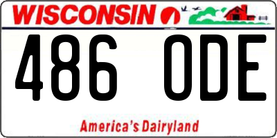 WI license plate 486ODE