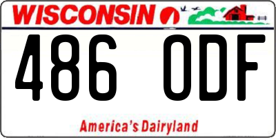 WI license plate 486ODF