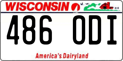 WI license plate 486ODI