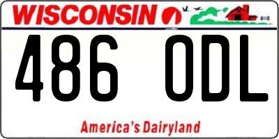 WI license plate 486ODL