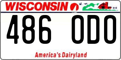 WI license plate 486ODO