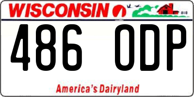 WI license plate 486ODP