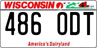 WI license plate 486ODT