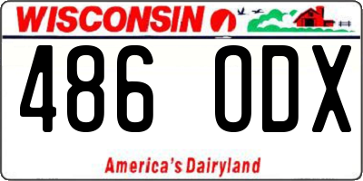 WI license plate 486ODX