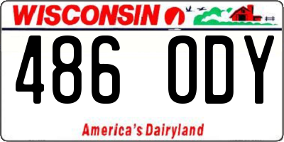 WI license plate 486ODY