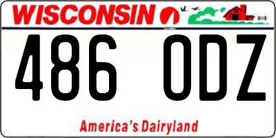 WI license plate 486ODZ