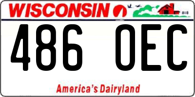 WI license plate 486OEC