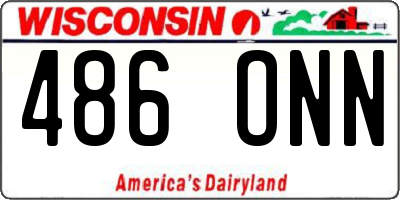 WI license plate 486ONN