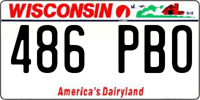 WI license plate 486PBO