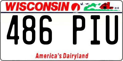 WI license plate 486PIU