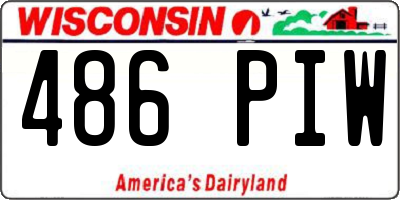WI license plate 486PIW