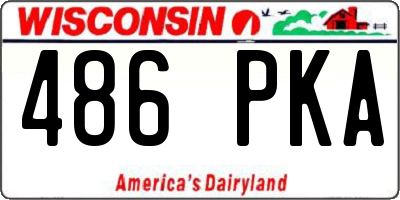 WI license plate 486PKA